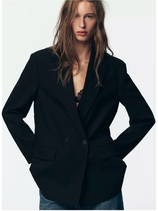 Zara Jackets & Blazers - Zara Women's Oversized Double Breasted Blazer Size M
